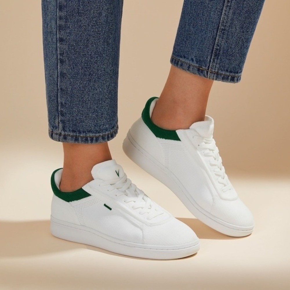 VIVAIA White Green Sneakers Casual Lace Up Tennis Shoes EU 39 Women 9.5 Men 8